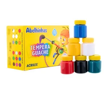 Tinta Guache 6 Cores Acrilex